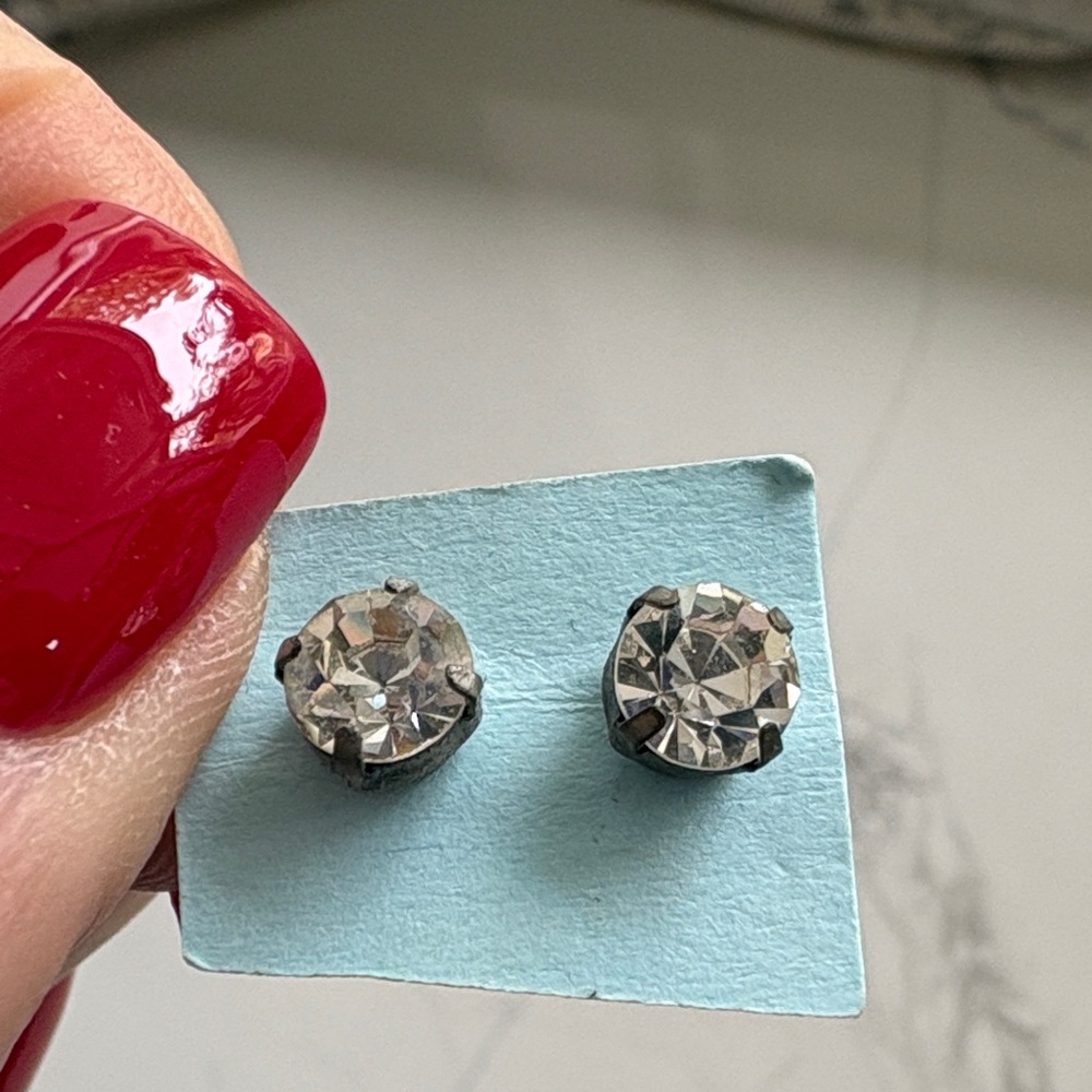 Elegant Blue and Silver Stud Earrings